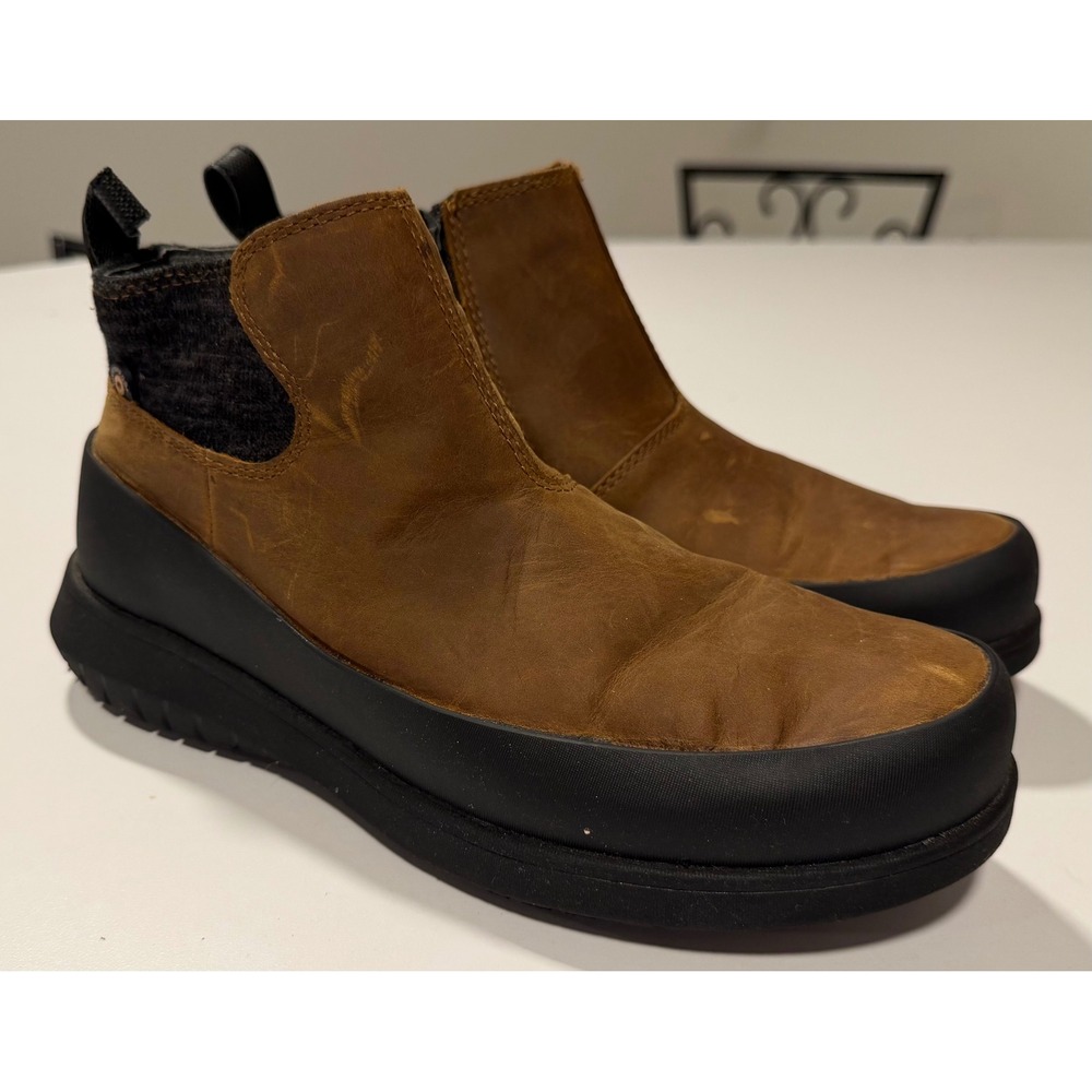 Bogs Freedom Ankle Boots Womens 7 Brown Waterproof Leather Faux Fur 72413-221